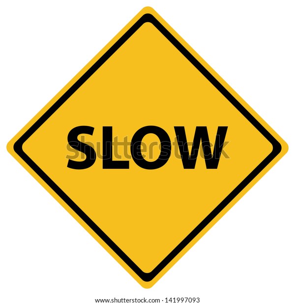 Yellow Slow Sign Stock Vector (Royalty Free) 141997093