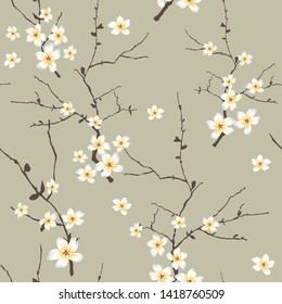 yellow small vector flowers pattern on background