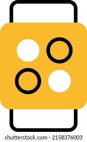Reloj inteligente amarillo, ilustración, vector sobre fondo blanco.