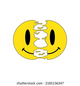 Yellow Smile Break Streetwear Design Yellow Black Color Commercial Use