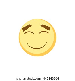 Yellow smile emoji icon for app game, ui or web design template. Vector emotion sign face eps10