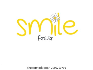 yellow smile forever hand drawn 