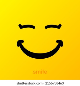 Yellow smile. Smile icon. Vector emoticon set. Vector background. Funny art