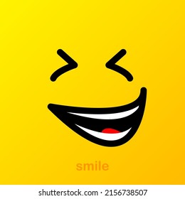 Yellow smile. Smile icon. Vector emoticon set. Vector background. Funny art