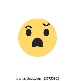 Yellow smiley with circle. Like social icon. Button for expressing social emoji. Flat vector illustration EPS 10