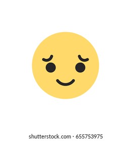 Yellow smiley with circle. Like social icon. Button for expressing social emoji. Flat vector illustration EPS 10
