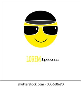 Yellow smiley face with sunglasses