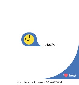 Yellow smiley icon hearts. Like social icon. Button for expressing social emoji. Flat vector illustration EPS 10