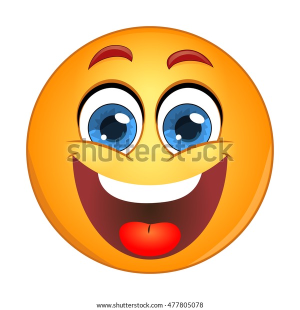 Yellow Smiley Laughing Stock Vector (Royalty Free) 477805078