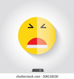 Yellow smiley on gray background, facial expression