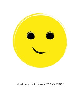 Yellow smiley on white background. cartoon character illustration. Vector illustration. stock image.