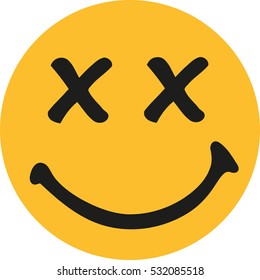 Yellow smiley with x-rated eyes