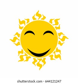 yellow smiling sun vector - cartoon vector