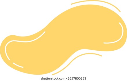 Yellow smooth fluid abstract shape with gentle wave edges, modern minimal design perfect for creative backgrounds.
