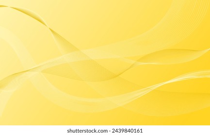 yellow smooth lines wave curves with soft gradient abstract background