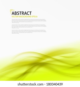 Yellow smooth wave design template. Abstract curve background - vector eps10 illustration
