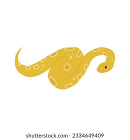 Yellow snake reptile illustration. simple hand drawn style illustration