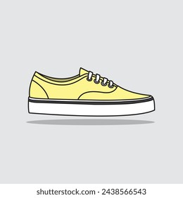 yellow sneakers vector icon design