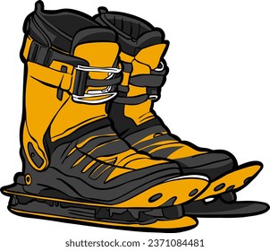 yellow snow boot winter clipart 