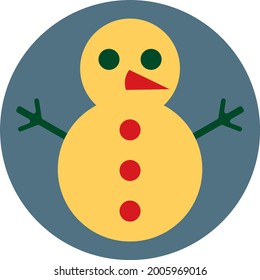 Yellow snowman, illustration, vector on a white background.