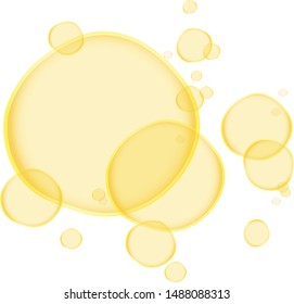 Yellow Soap bubbles. Cartoon Soap bubbles. Transparent Soap bubbles. Vector Soap bubbles.
