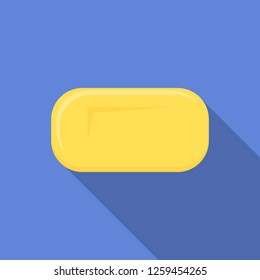 Yellow soap icon. Flat illustration of yellow soap vector icon for web design