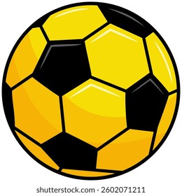Yellow Soccer Ball Football Doodle Drawing Illustration Vector Art