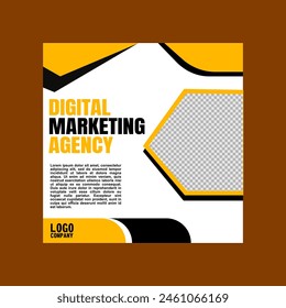 yellow social media post design for digital marketing companies