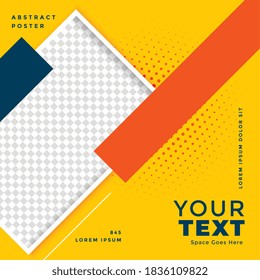 yellow social media poster design with image space