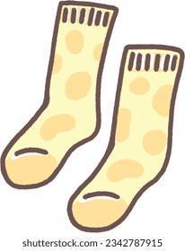 Yellow socks with a cheetah pattern Illustration