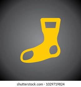 Yellow Socks icon on black background.