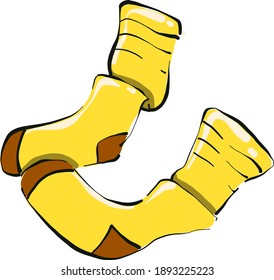 Yellow socks, illustration, vector on white background