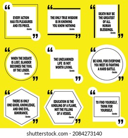 Yellow Socrates Quote Vector Illustration