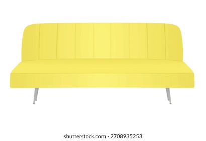 Sofá cama amarillo. Ilustración vectorial	