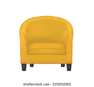 Yellow sofa chair. vector illustration