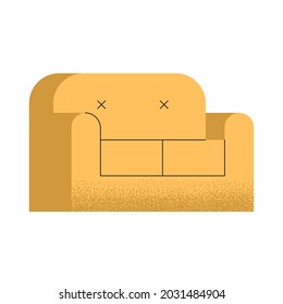 yellow sofa furniture livingroom icon