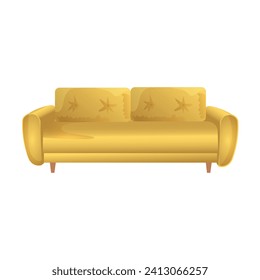 yellow sofa interior design for bedroom and living room visualization