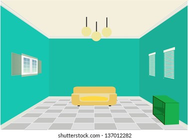 Yellow Sofa in living room