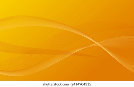 curvas de onda de líneas blandas amarillas con fondo abstracto de gradiente suave