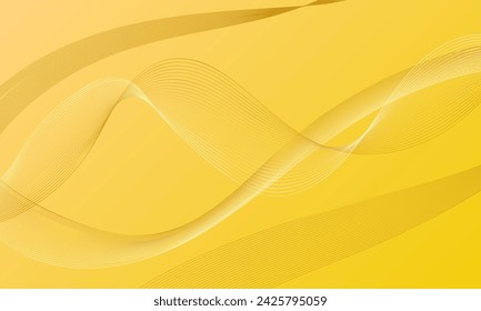 yellow soft lines wave curves with smooth gradient abstract background