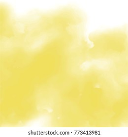yellow soft watercolor pattern with blurred border and hard edged white gaps, vector illustration