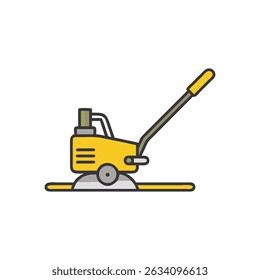 Yellow soil compactor illustration against White Background for construction