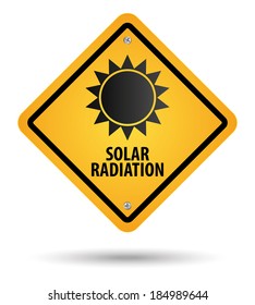 Yellow Solar Radiation Sign, Danger