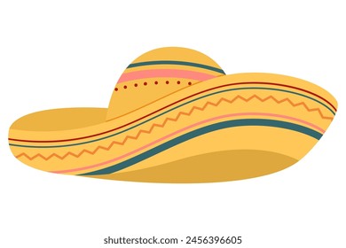 yellow sombrero vector illustration isolated