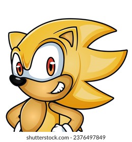 Yellow Sonic Game Character Carrying a Heart, Art Illustration Design