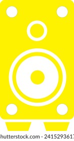 Yellow Sound Box icon vector