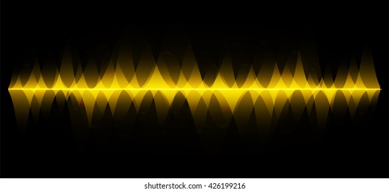 Yellow Sound waves oscillating