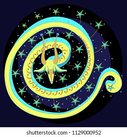 Yellow space star dragon