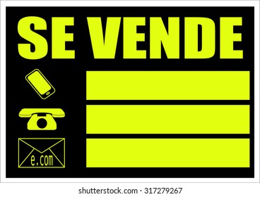 Yellow Spanish for sale sign