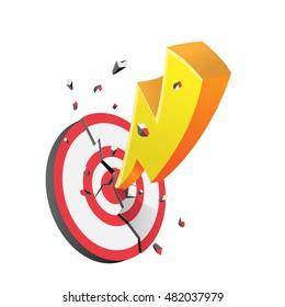 Yellow Spark Destroy Red Target Vector